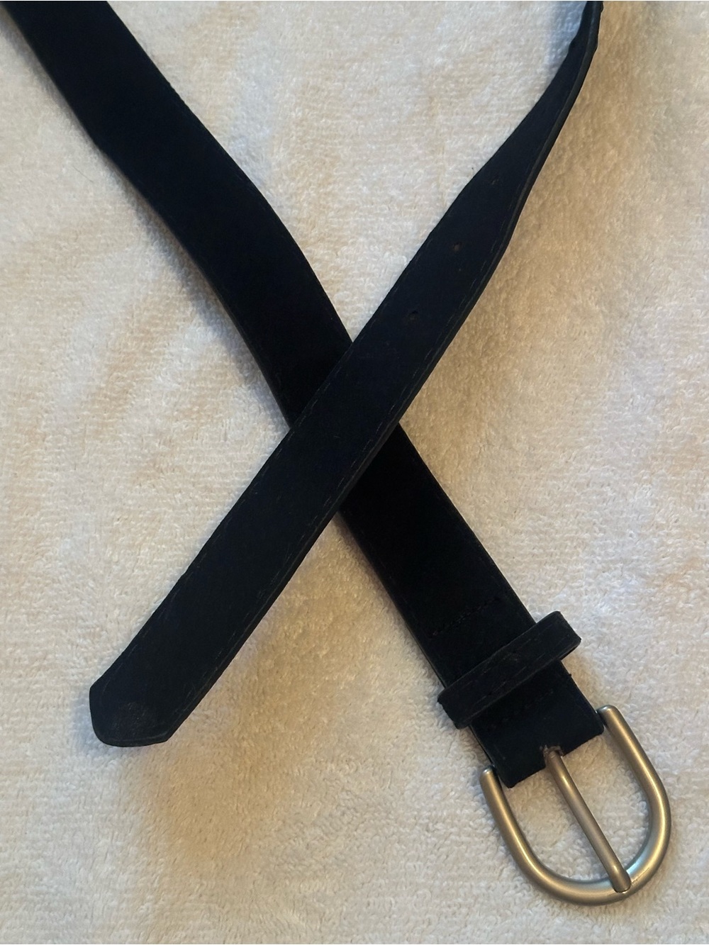 Classic Black Felt Belt with Silver Buckle